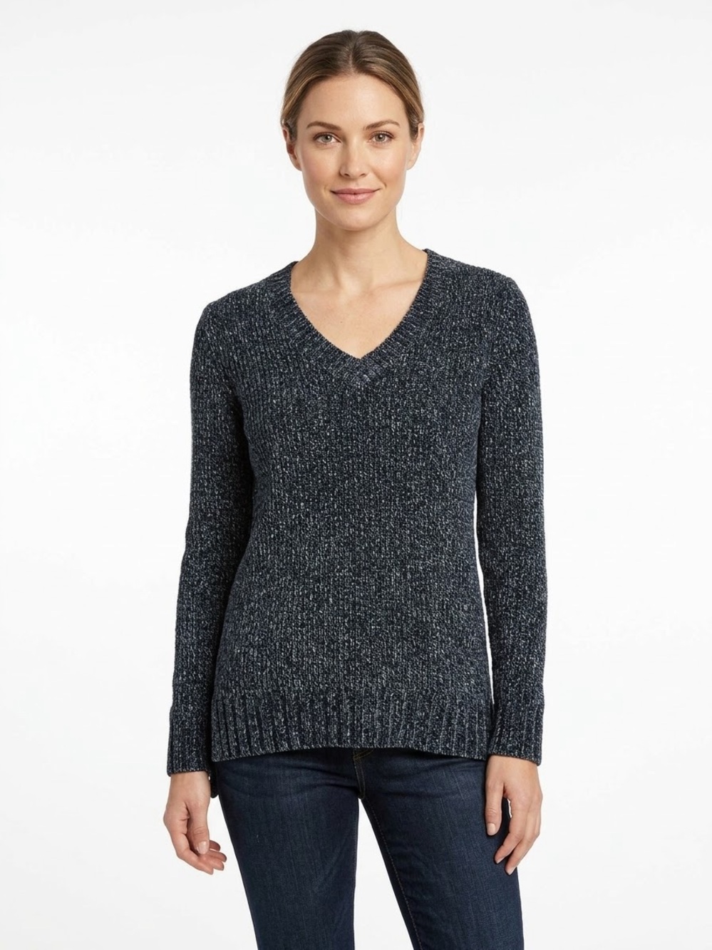 Orvis Women's Charcoal Marled V-Neck Sweater